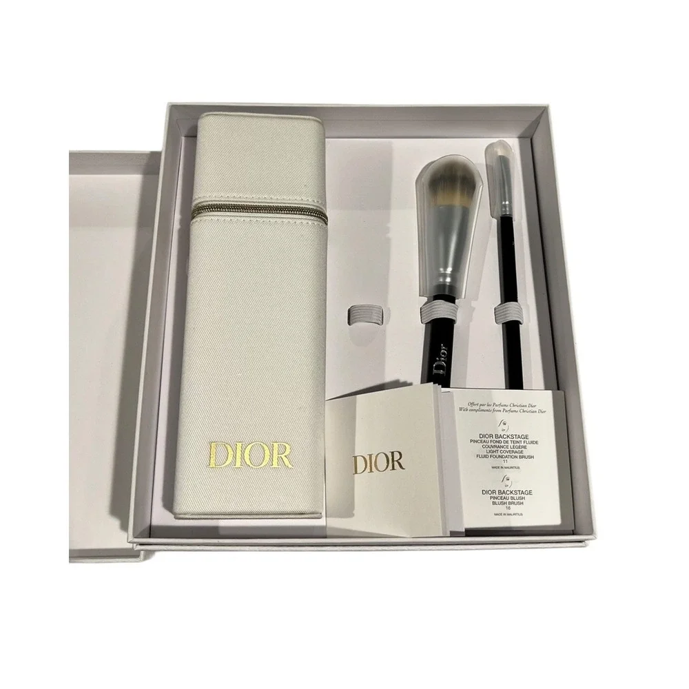Dior Backstage 3pc Makeup Brush Set White Case Limited‎ Edition New in Box